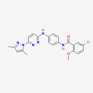 5-chloro-N-(4-{[6-(3,5-dimethyl-1H-pyrazol-1-yl)pyridazin-3-yl]amino}phenyl)-2-methoxybenzamide