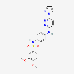 3,4-dimethoxy-N-(4-{[6-(1H-pyrazol-1-yl)pyridazin-3-yl]amino}phenyl)benzene-1-sulfonamide