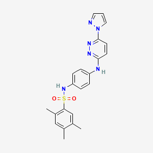 B6532236 2,4,5-trimethyl-N-(4-{[6-(1H-pyrazol-1-yl)pyridazin-3-yl]amino}phenyl)benzene-1-sulfonamide CAS No. 1019098-59-9