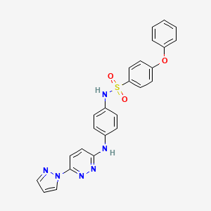 molecular formula C25H20N6O3S B6532247 4-phenoxy-N-(4-{[6-(1H-pyrazol-1-yl)pyridazin-3-yl]amino}phenyl)benzene-1-sulfonamide CAS No. 1019098-63-5