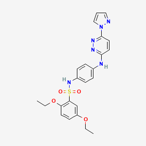 2,5-diethoxy-N-(4-{[6-(1H-pyrazol-1-yl)pyridazin-3-yl]amino}phenyl)benzene-1-sulfonamide