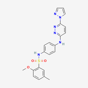 2-methoxy-5-methyl-N-(4-{[6-(1H-pyrazol-1-yl)pyridazin-3-yl]amino}phenyl)benzene-1-sulfonamide