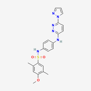 4-methoxy-2,5-dimethyl-N-(4-{[6-(1H-pyrazol-1-yl)pyridazin-3-yl]amino}phenyl)benzene-1-sulfonamide