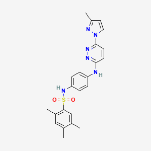 B6532260 2,4,5-trimethyl-N-(4-{[6-(3-methyl-1H-pyrazol-1-yl)pyridazin-3-yl]amino}phenyl)benzene-1-sulfonamide CAS No. 1019098-75-9