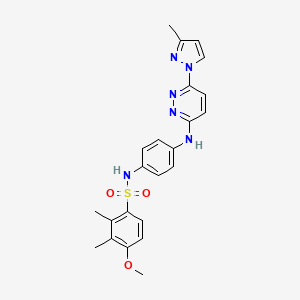 molecular formula C23H24N6O3S B6532289 4-methoxy-2,3-dimethyl-N-(4-{[6-(3-methyl-1H-pyrazol-1-yl)pyridazin-3-yl]amino}phenyl)benzene-1-sulfonamide CAS No. 1019098-87-3