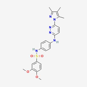 B6532291 3,4-dimethoxy-N-(4-{[6-(3,4,5-trimethyl-1H-pyrazol-1-yl)pyridazin-3-yl]amino}phenyl)benzene-1-sulfonamide CAS No. 1019098-91-9