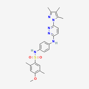 4-methoxy-2,5-dimethyl-N-(4-{[6-(3,4,5-trimethyl-1H-pyrazol-1-yl)pyridazin-3-yl]amino}phenyl)benzene-1-sulfonamide