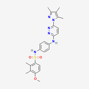 B6532311 4-methoxy-2,3-dimethyl-N-(4-{[6-(3,4,5-trimethyl-1H-pyrazol-1-yl)pyridazin-3-yl]amino}phenyl)benzene-1-sulfonamide CAS No. 1019099-03-6