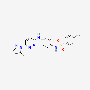 molecular formula C23H24N6O2S B6532332 N-(4-{[6-(3,5-dimethyl-1H-pyrazol-1-yl)pyridazin-3-yl]amino}phenyl)-4-ethylbenzene-1-sulfonamide CAS No. 1019099-14-9
