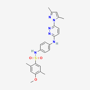 N-(4-{[6-(3,5-dimethyl-1H-pyrazol-1-yl)pyridazin-3-yl]amino}phenyl)-4-methoxy-2,5-dimethylbenzene-1-sulfonamide