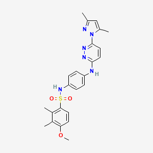molecular formula C24H26N6O3S B6532353 N-(4-{[6-(3,5-dimethyl-1H-pyrazol-1-yl)pyridazin-3-yl]amino}phenyl)-4-methoxy-2,3-dimethylbenzene-1-sulfonamide CAS No. 1019099-24-1