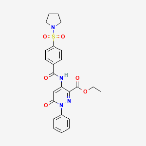 ethyl 6-oxo-1-phenyl-4-[4-(pyrrolidine-1-sulfonyl)benzamido]-1,6-dihydropyridazine-3-carboxylate