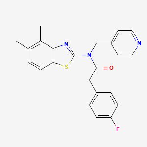 molecular formula C23H20FN3OS B6532675 N-(4,5-dimethyl-1,3-benzothiazol-2-yl)-2-(4-fluorophenyl)-N-[(pyridin-4-yl)methyl]acetamide CAS No. 946209-14-9
