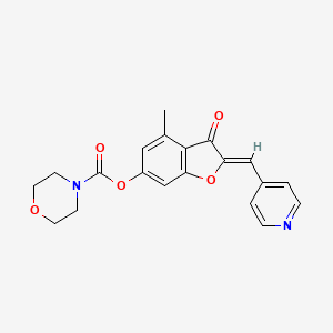 B6532791 (2Z)-4-methyl-3-oxo-2-[(pyridin-4-yl)methylidene]-2,3-dihydro-1-benzofuran-6-yl morpholine-4-carboxylate CAS No. 903851-42-3