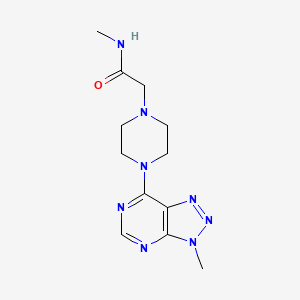 molecular formula C12H18N8O B6534087 N-methyl-2-(4-(3-methyl-3H-[1,2,3]triazolo[4,5-d]pyrimidin-7-yl)piperazin-1-yl)acetamide CAS No. 1058456-61-3