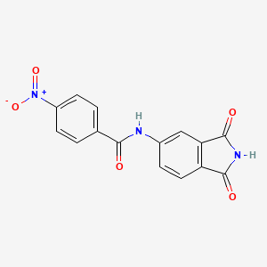 molecular formula C15H9N3O5 B6534397 N-(1,3-dioxoisoindolin-5-yl)-4-nitrobenzamide CAS No. 312759-14-1