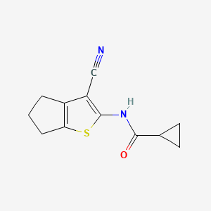 molecular formula C12H12N2OS B6534438 N-(3-cyano-5,6-dihydro-4H-cyclopenta[b]thiophen-2-yl)cyclopropanecarboxamide CAS No. 444931-51-5
