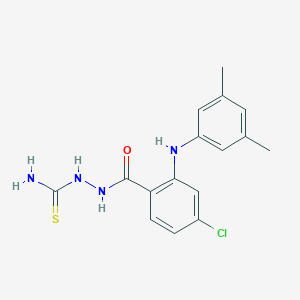 molecular formula C16H17ClN4OS B065346 Benzoic acid, 4-chloro-2-((3,5-dimethylphenyl)amino)-, 2-(aminothioxomethyl)hydrazide CAS No. 195370-39-9