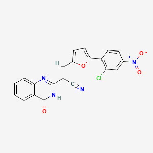 (2E)-3-[5-(2-chloro-4-nitrophenyl)furan-2-yl]-2-(4-oxo-3,4-dihydroquinazolin-2-yl)prop-2-enenitrile