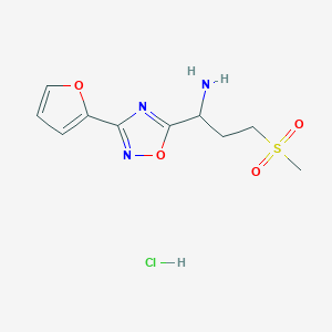 1-[3-(furan-2-yl)-1,2,4-oxadiazol-5-yl]-3-methanesulfonylpropan-1-amine hydrochloride