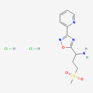 B6535754 3-methanesulfonyl-1-[3-(pyridin-2-yl)-1,2,4-oxadiazol-5-yl]propan-1-amine dihydrochloride CAS No. 1807979-94-7