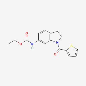molecular formula C16H16N2O3S B6535965 ethyl N-[1-(thiophene-2-carbonyl)-2,3-dihydro-1H-indol-6-yl]carbamate CAS No. 1058428-08-2