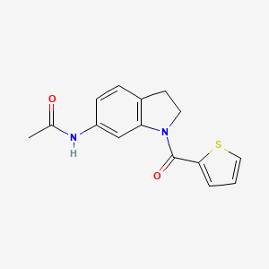 molecular formula C15H14N2O2S B6535973 N-[1-(thiophene-2-carbonyl)-2,3-dihydro-1H-indol-6-yl]acetamide CAS No. 1021207-12-4