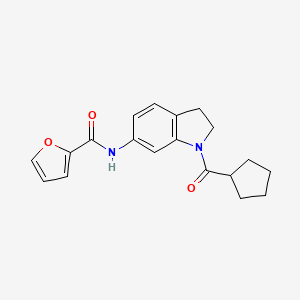 molecular formula C19H20N2O3 B6536025 N-(1-cyclopentanecarbonyl-2,3-dihydro-1H-indol-6-yl)furan-2-carboxamide CAS No. 1040643-02-4