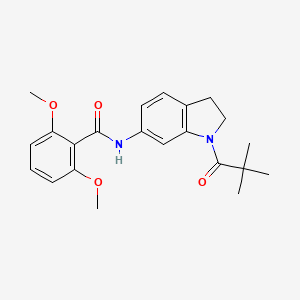 molecular formula C22H26N2O4 B6536080 N-[1-(2,2-dimethylpropanoyl)-2,3-dihydro-1H-indol-6-yl]-2,6-dimethoxybenzamide CAS No. 1040643-74-0