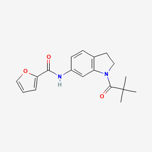 molecular formula C18H20N2O3 B6536102 N-[1-(2,2-dimethylpropanoyl)-2,3-dihydro-1H-indol-6-yl]furan-2-carboxamide CAS No. 1021207-43-1