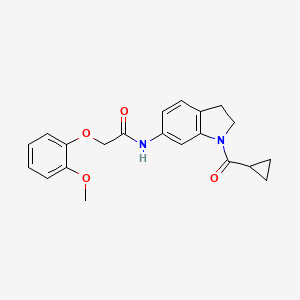 molecular formula C21H22N2O4 B6536315 N-(1-(cyclopropanecarbonyl)indolin-6-yl)-2-(2-methoxyphenoxy)acetamide CAS No. 1017665-25-6