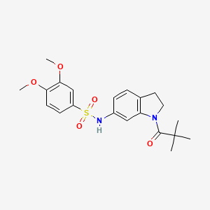 molecular formula C21H26N2O5S B6536498 N-[1-(2,2-dimethylpropanoyl)-2,3-dihydro-1H-indol-6-yl]-3,4-dimethoxybenzene-1-sulfonamide CAS No. 1021210-35-4