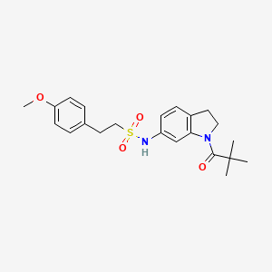 molecular formula C22H28N2O4S B6536546 N-[1-(2,2-dimethylpropanoyl)-2,3-dihydro-1H-indol-6-yl]-2-(4-methoxyphenyl)ethane-1-sulfonamide CAS No. 1040661-00-4