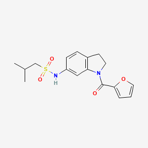 molecular formula C17H20N2O4S B6536572 N-[1-(furan-2-carbonyl)-2,3-dihydro-1H-indol-6-yl]-2-methylpropane-1-sulfonamide CAS No. 1040661-70-8