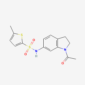 molecular formula C15H16N2O3S2 B6536645 N-(1-acetyl-2,3-dihydro-1H-indol-6-yl)-5-methylthiophene-2-sulfonamide CAS No. 1060189-51-6
