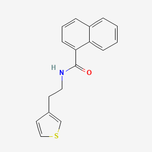 molecular formula C17H15NOS B6536921 N-[2-(thiophen-3-yl)ethyl]naphthalene-1-carboxamide CAS No. 1058492-14-0