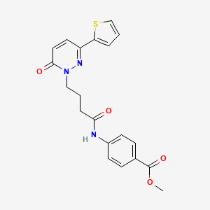 molecular formula C20H19N3O4S B6537018 methyl 4-{4-[6-oxo-3-(thiophen-2-yl)-1,6-dihydropyridazin-1-yl]butanamido}benzoate CAS No. 1021259-74-4