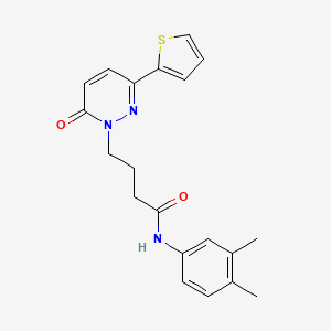 molecular formula C20H21N3O2S B6537038 N-(3,4-dimethylphenyl)-4-[6-oxo-3-(thiophen-2-yl)-1,6-dihydropyridazin-1-yl]butanamide CAS No. 1021259-79-9