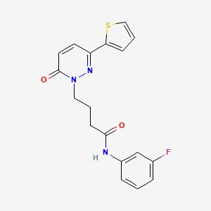 molecular formula C18H16FN3O2S B6537045 N-(3-fluorophenyl)-4-[6-oxo-3-(thiophen-2-yl)-1,6-dihydropyridazin-1-yl]butanamide CAS No. 1021259-83-5