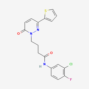 molecular formula C18H15ClFN3O2S B6537053 N-(3-chloro-4-fluorophenyl)-4-[6-oxo-3-(thiophen-2-yl)-1,6-dihydropyridazin-1-yl]butanamide CAS No. 1021259-85-7