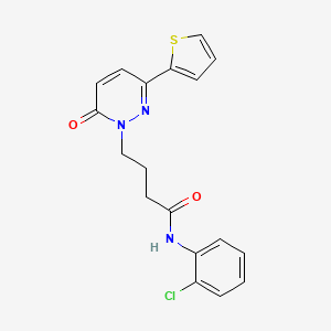 molecular formula C18H16ClN3O2S B6537055 N-(2-chlorophenyl)-4-[6-oxo-3-(thiophen-2-yl)-1,6-dihydropyridazin-1-yl]butanamide CAS No. 1021259-87-9