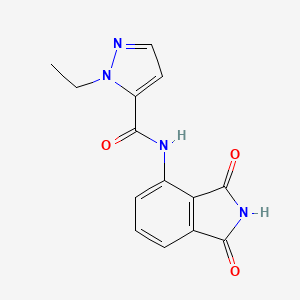 molecular formula C14H12N4O3 B6537169 N-(1,3-dioxo-2,3-dihydro-1H-isoindol-4-yl)-1-ethyl-1H-pyrazole-5-carboxamide CAS No. 1172694-14-2