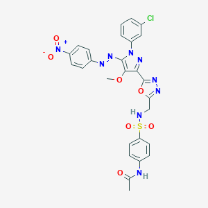 N-[4-[[5-[1-(3-chlorophenyl)-4-methoxy-5-[(4-nitrophenyl)diazenyl]pyrazol-3-yl]-1,3,4-oxadiazol-2-yl]methylsulfamoyl]phenyl]acetamide