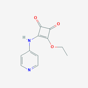 molecular formula C11H10N2O3 B065394 3-Ethoxy-4-(pyridin-4-ylamino)cyclobut-3-ene-1,2-dione CAS No. 159596-50-6