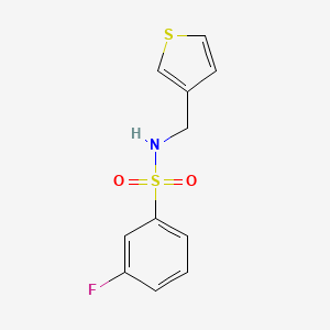 molecular formula C11H10FNO2S2 B6540034 3-fluoro-N-(thiophen-3-ylmethyl)benzenesulfonamide CAS No. 1060229-94-8