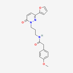 molecular formula C20H21N3O4 B6540372 N-{3-[3-(furan-2-yl)-6-oxo-1,6-dihydropyridazin-1-yl]propyl}-2-(4-methoxyphenyl)acetamide CAS No. 1021225-29-5