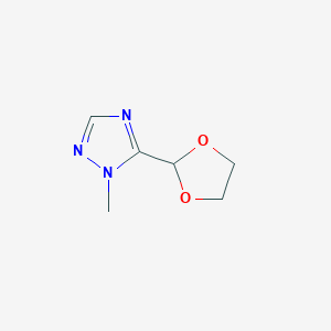 molecular formula C6H9N3O2 B065408 5-(1,3-Dioxolan-2-yl)-1-methyl-1,2,4-triazole CAS No. 169377-67-7