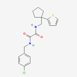 molecular formula C19H21ClN2O2S B6541040 N'-[(4-chlorophenyl)methyl]-N-{[1-(thiophen-2-yl)cyclopentyl]methyl}ethanediamide CAS No. 1060192-75-7