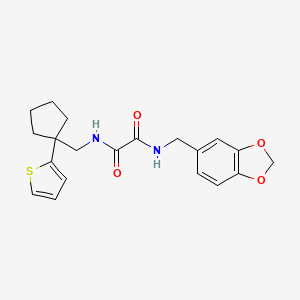 molecular formula C20H22N2O4S B6541065 N'-[(2H-1,3-benzodioxol-5-yl)methyl]-N-{[1-(thiophen-2-yl)cyclopentyl]methyl}ethanediamide CAS No. 1058184-59-0