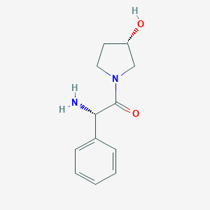 molecular formula C12H16N2O2 B065413 (2s,3's)-2-Amino-1-(3-hydroxy-pyrrolidin-1-yl)-2-phenyl-ethanone CAS No. 178419-59-5